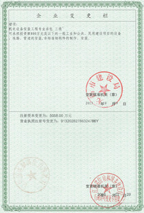 注冊資本、營業(yè)執(zhí)照注冊號變更欄